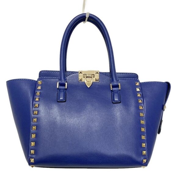 VALENTINOGARAVANI Rockstud Small Bag - Blue Leather Handbag 464-082925 - Picture 1 of 9